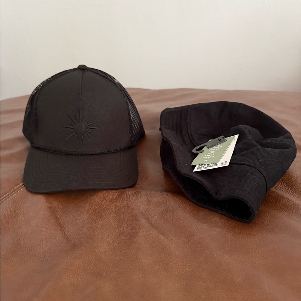 Black Trucker Hat with Star Design